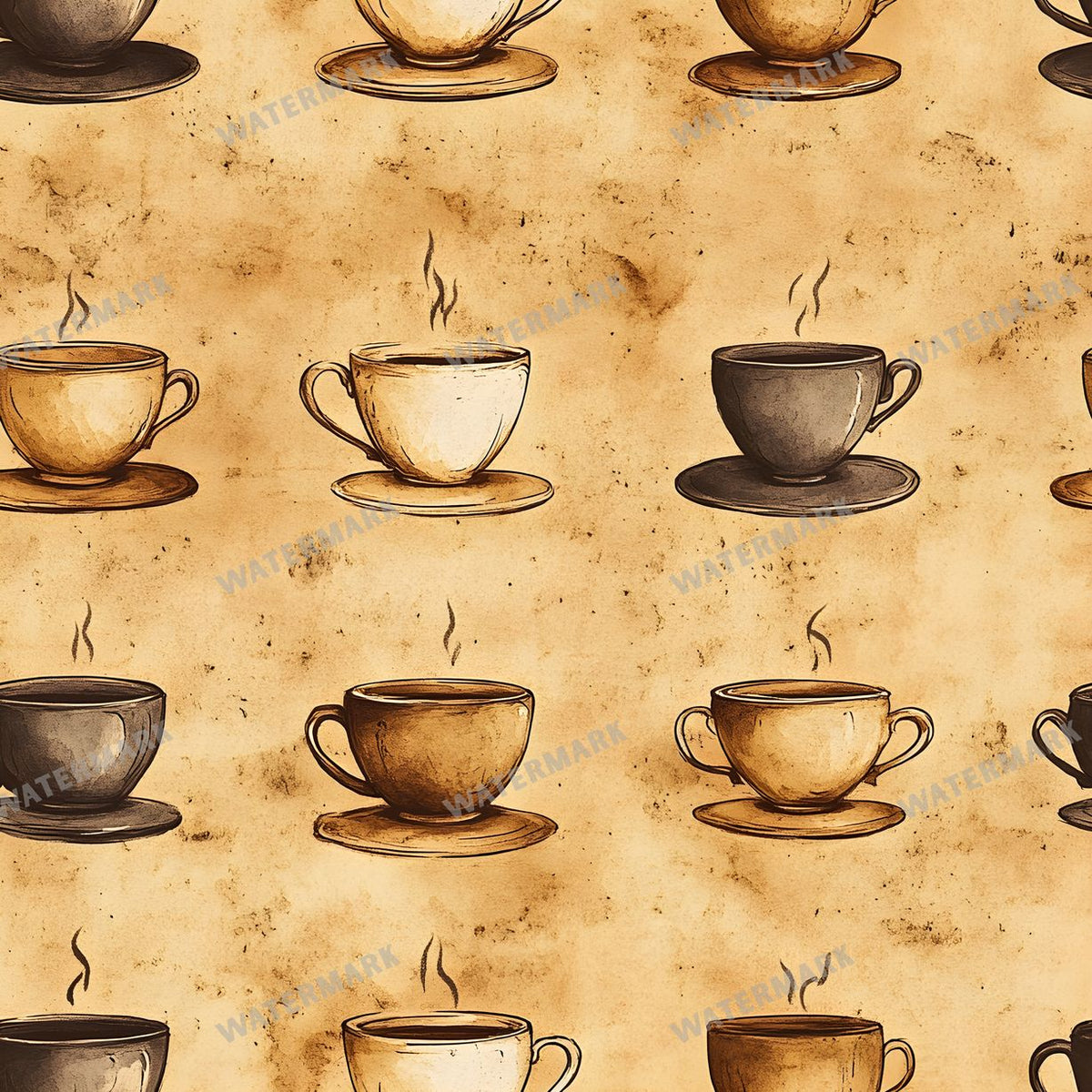 Coffee seamless pattern digital paper, repeating design 10