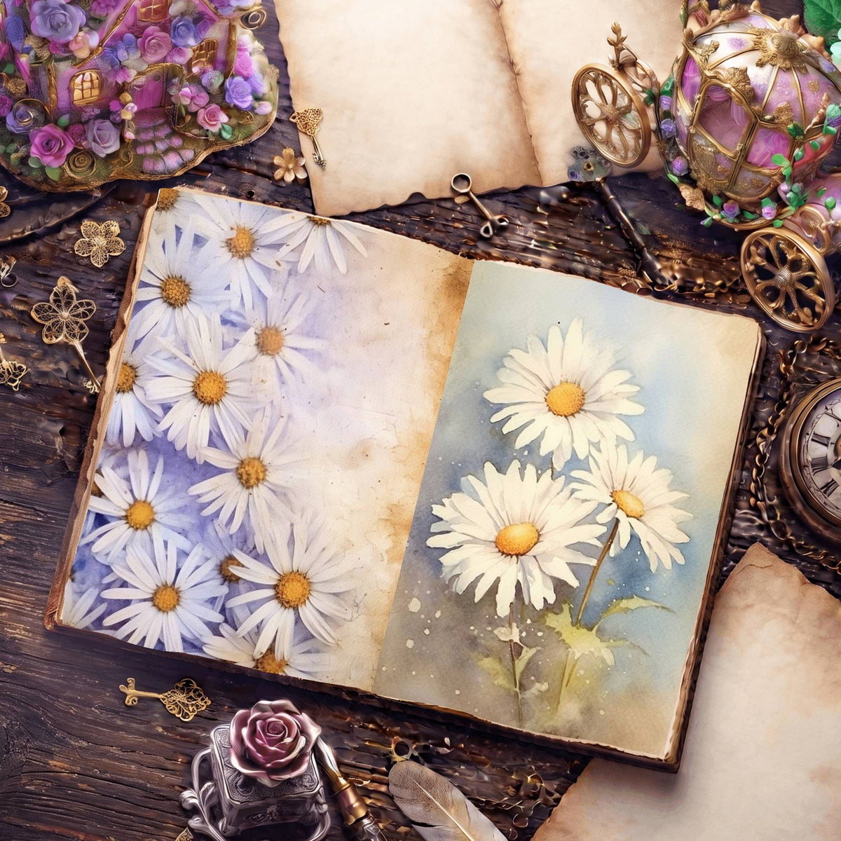 Daisies Digital Papers