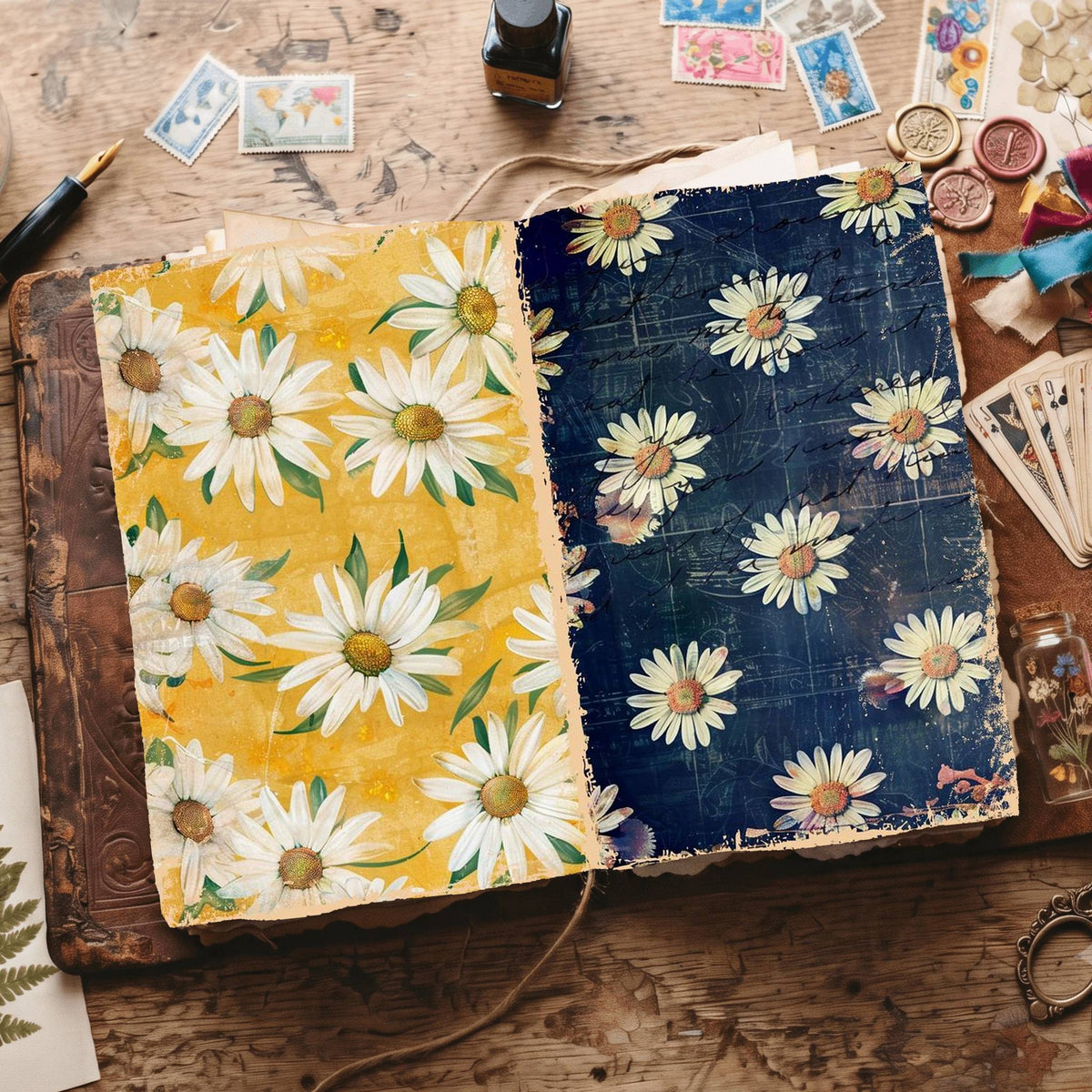 Daisy Flowers Digital Papers