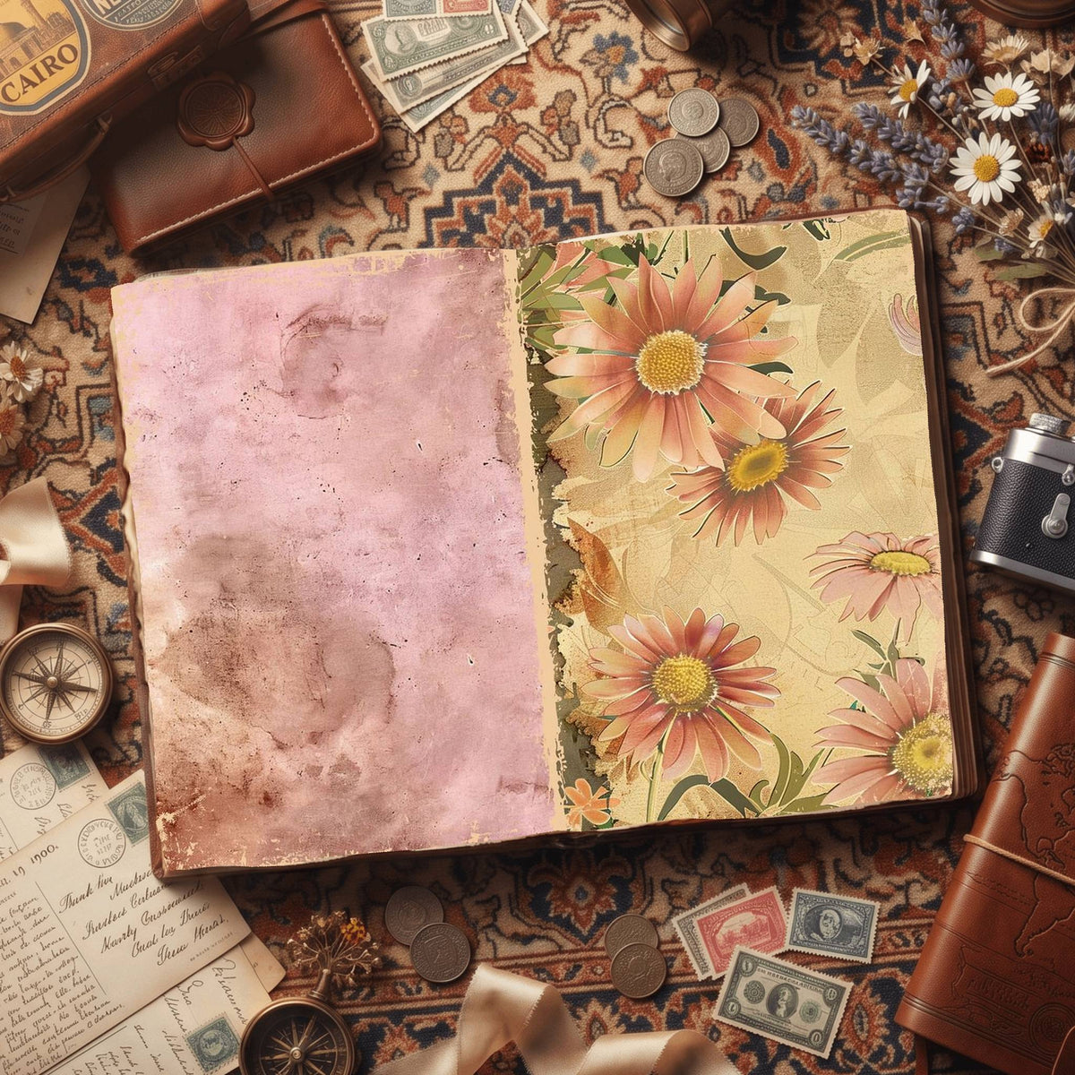 Daisy Flowers Digital Papers