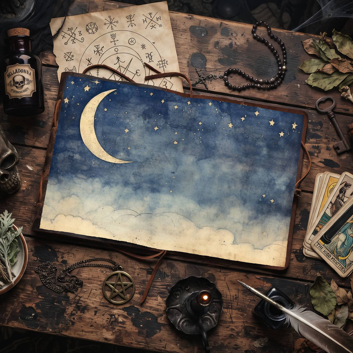 Dark Night Moon Digital Papers
