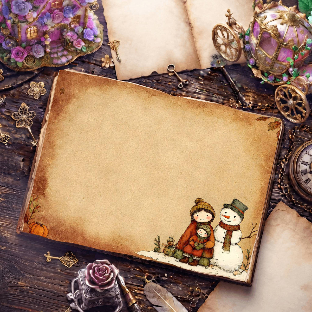 Earthy Colors Christmas Digital Papers