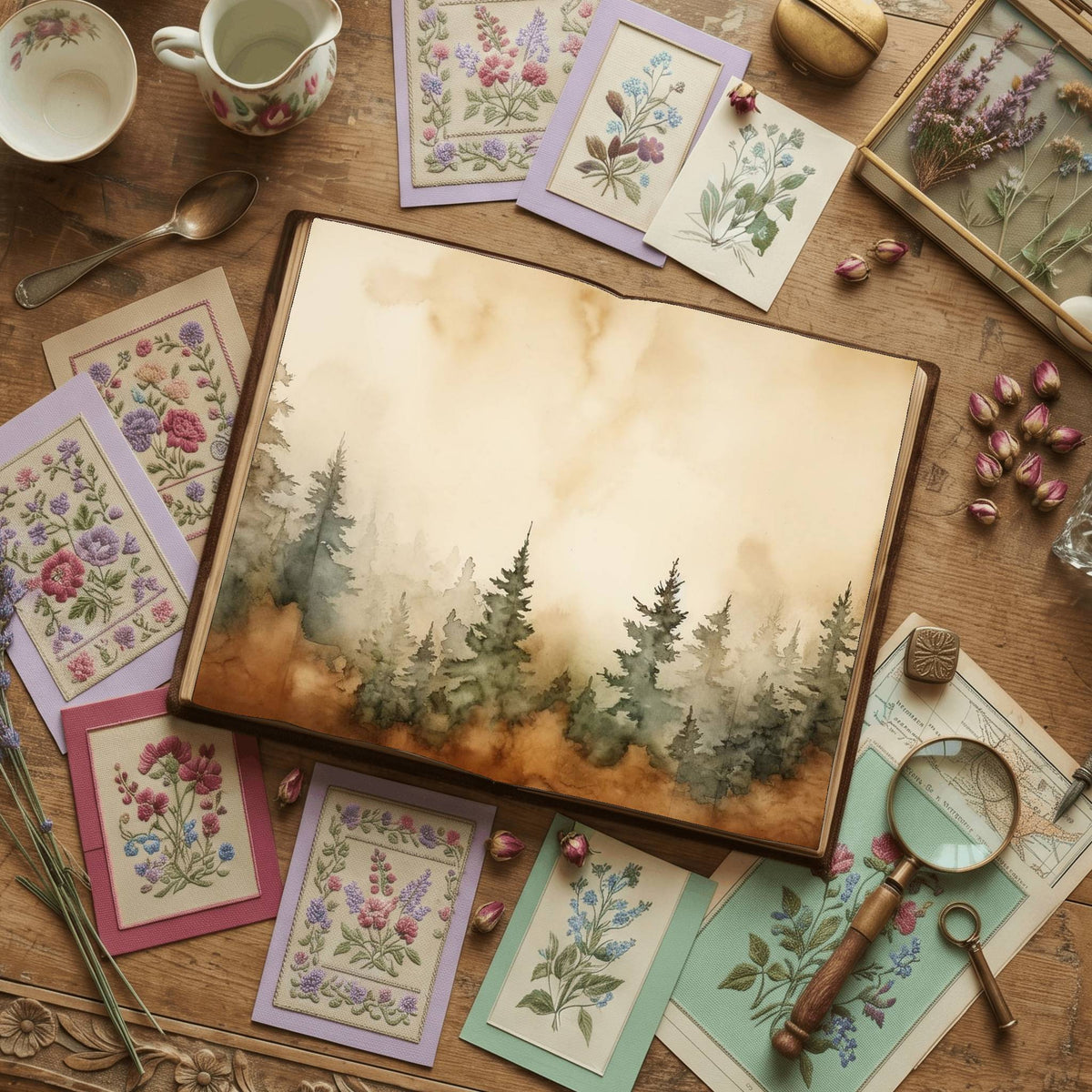 Evergreen Forest Digital Papers