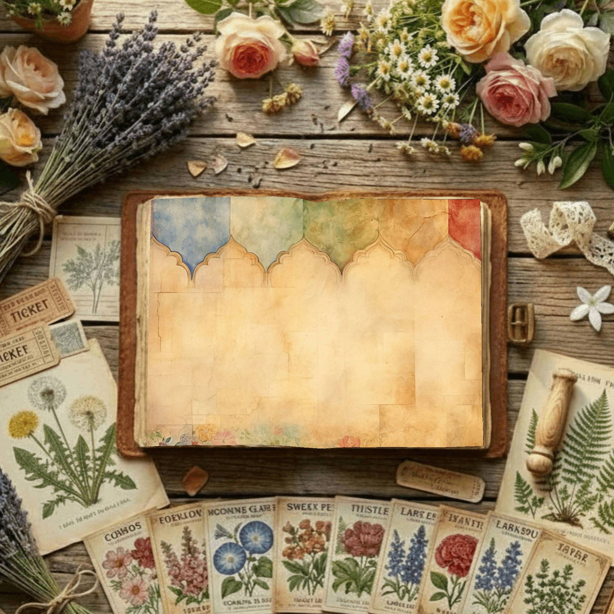 Floral Arches Digital Papers