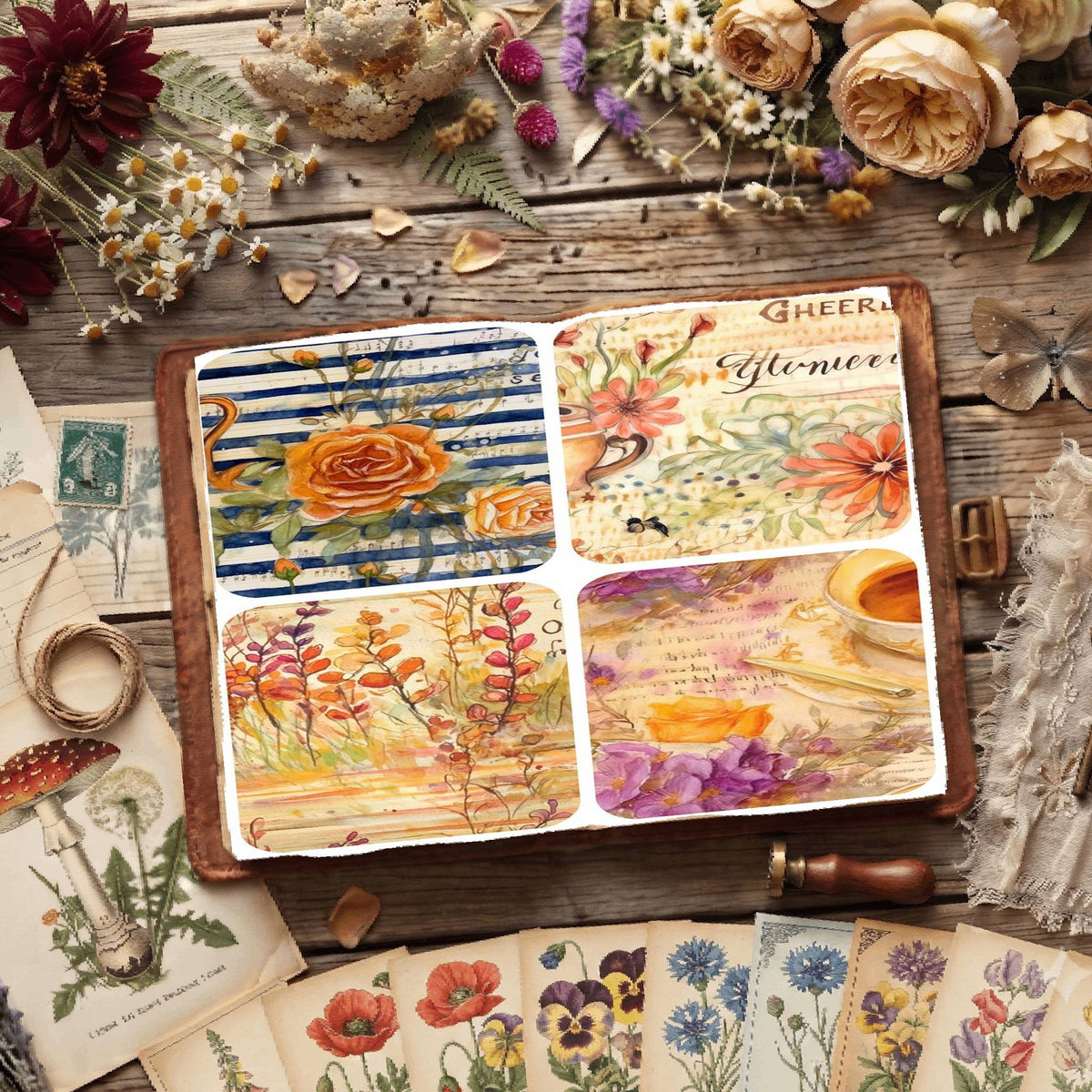Floral Coffee Digital Papers
