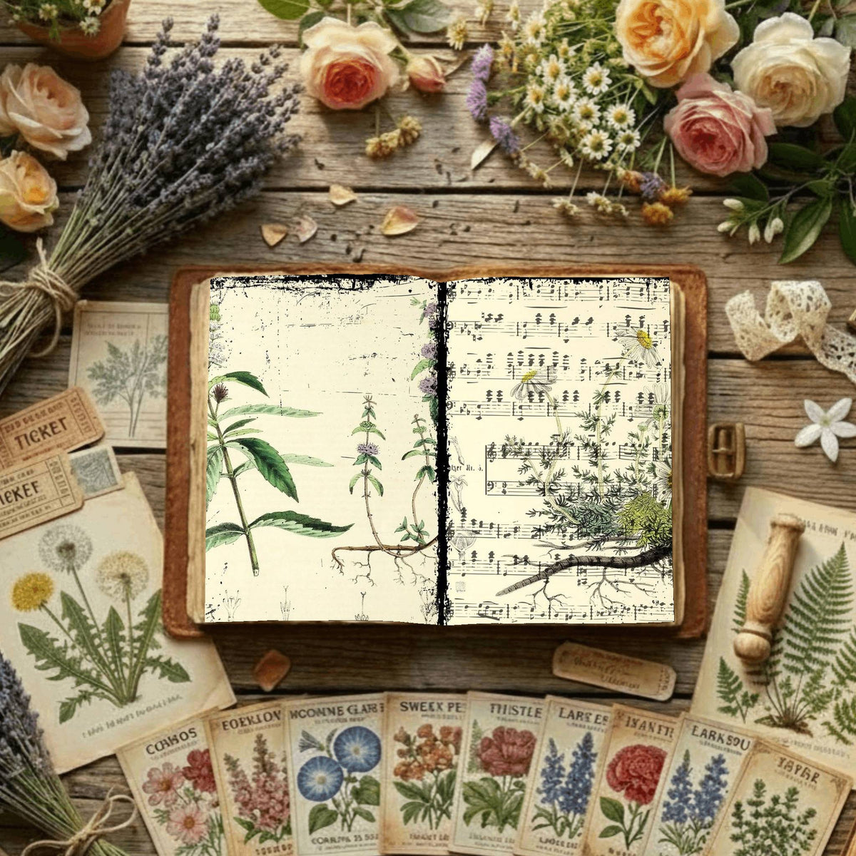 Floral Illustrations Digital Papers