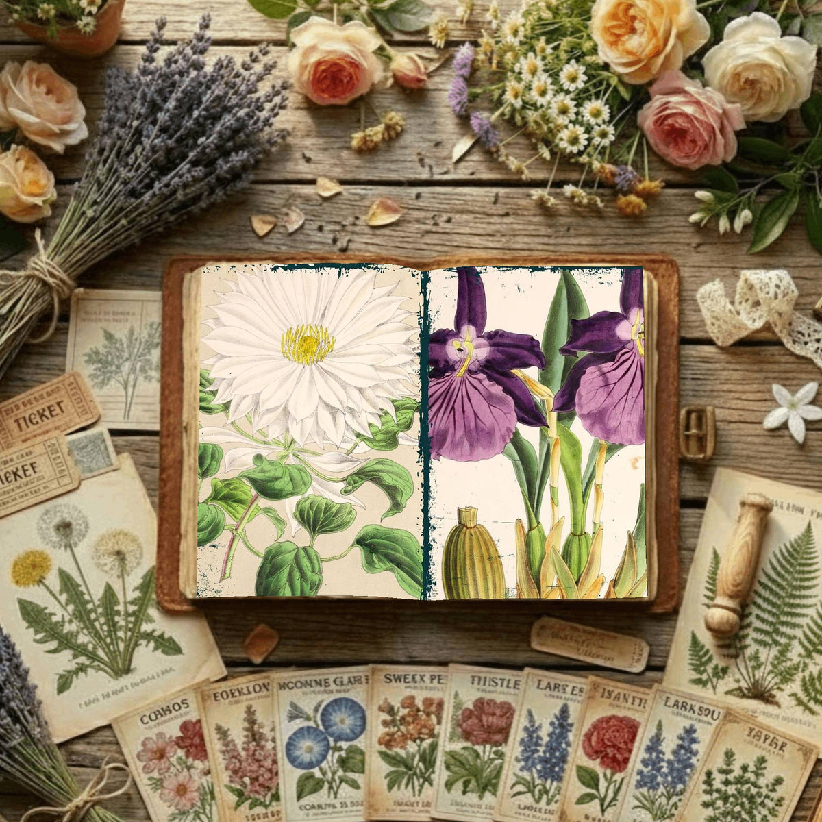 Floral Illustrations Digital Papers