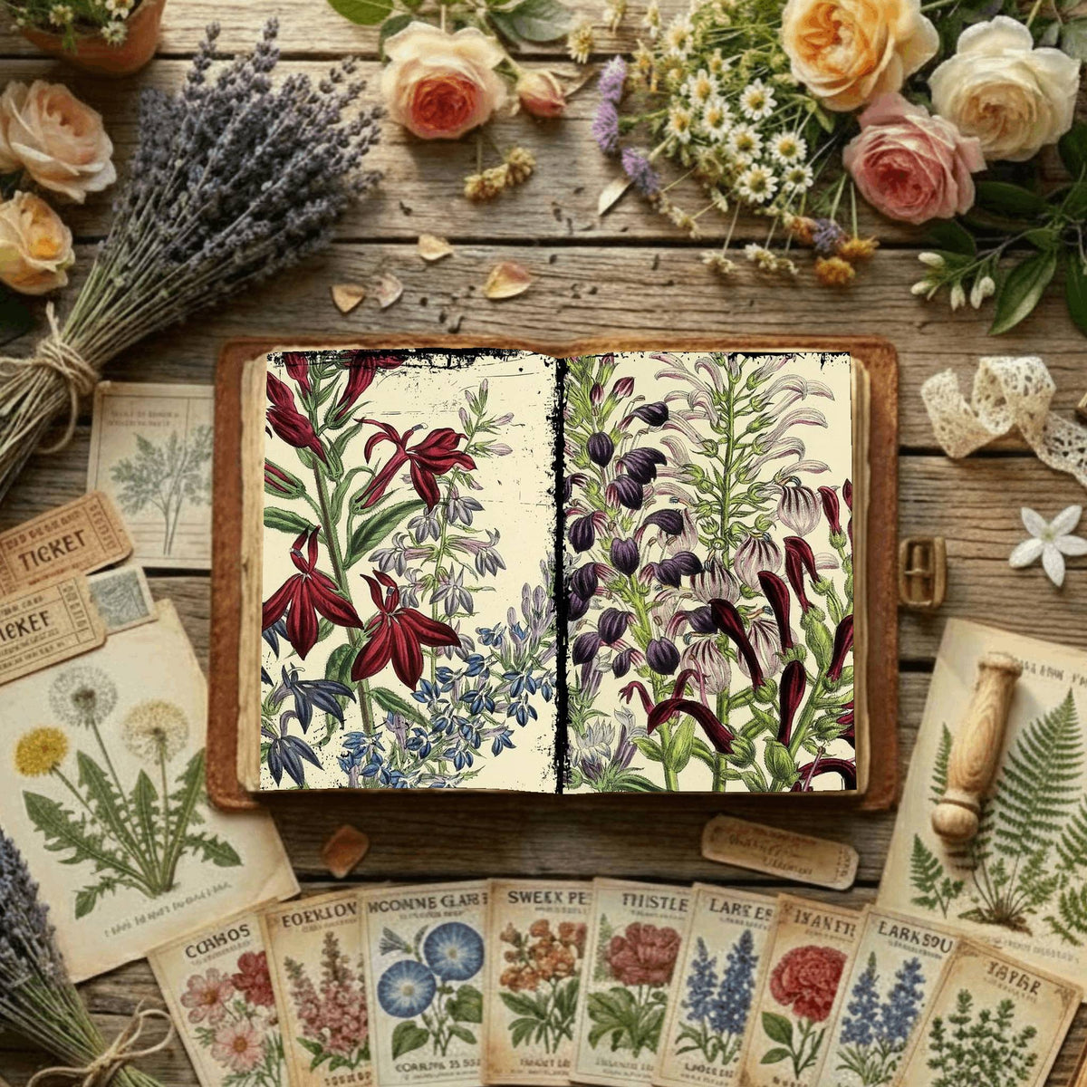 Floral Illustrations Digital Papers