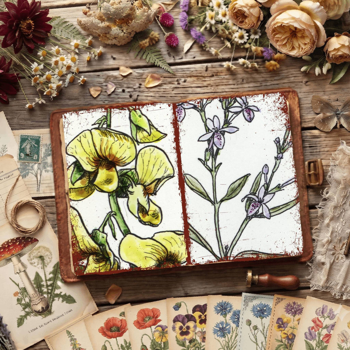 Floral Illustrations Digital Papers