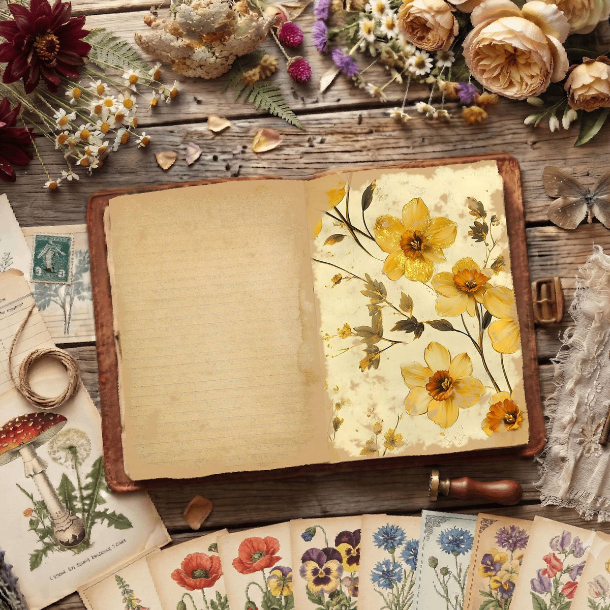 Floral Illustrations Digital Papers