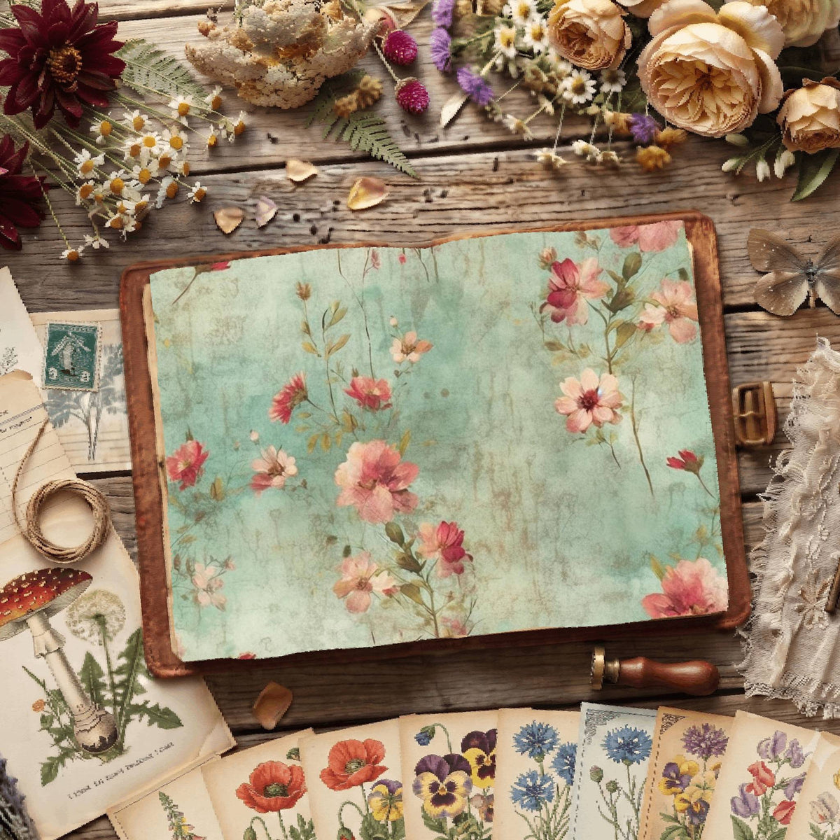 Floral Shabby Digital Papers