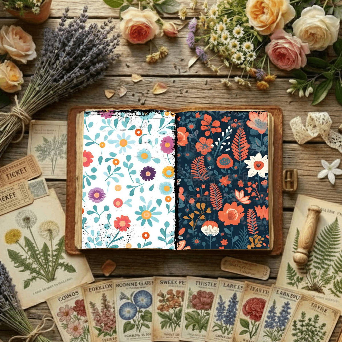 Floral Digital Papers