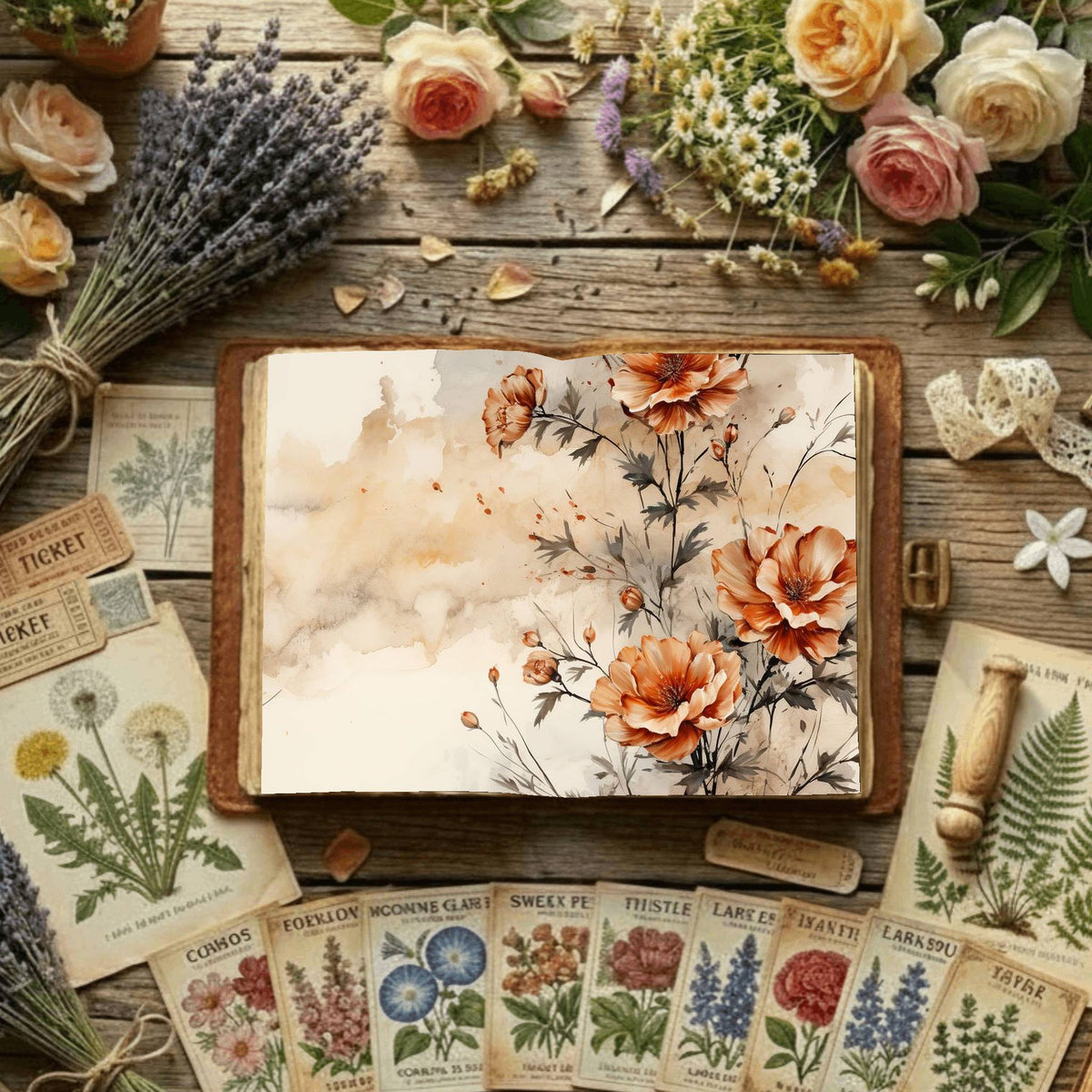 Floral Digital Papers