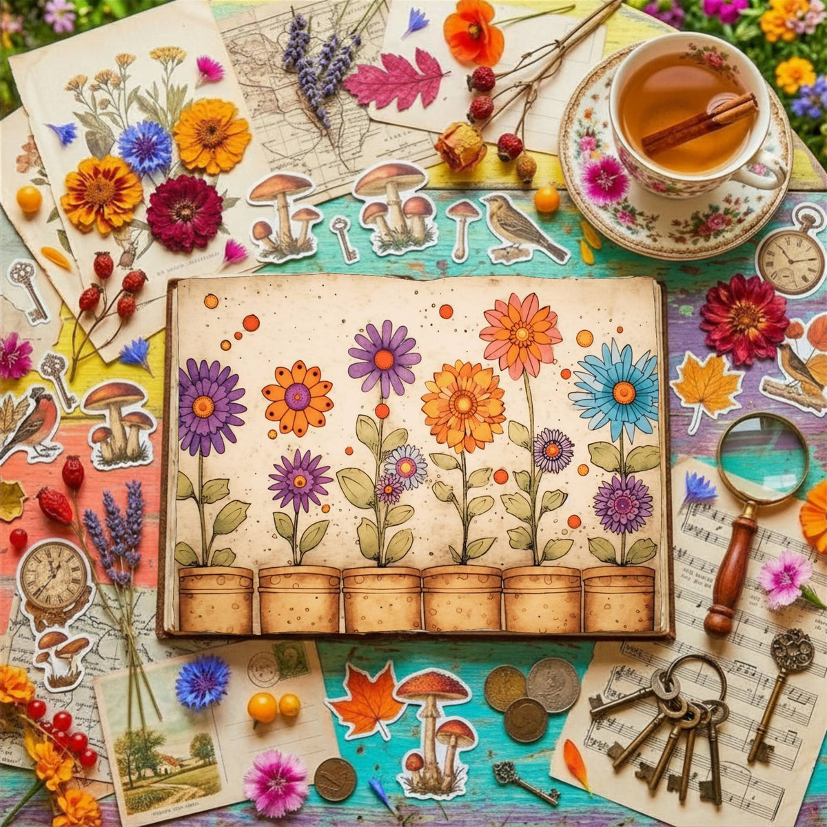 Flower Pots Digital Papers