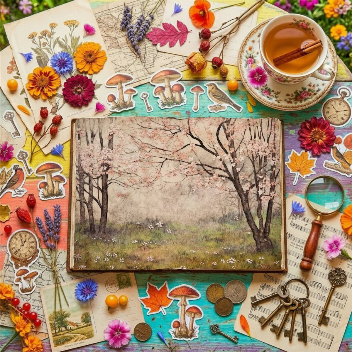 Flower Trail Digital Papers