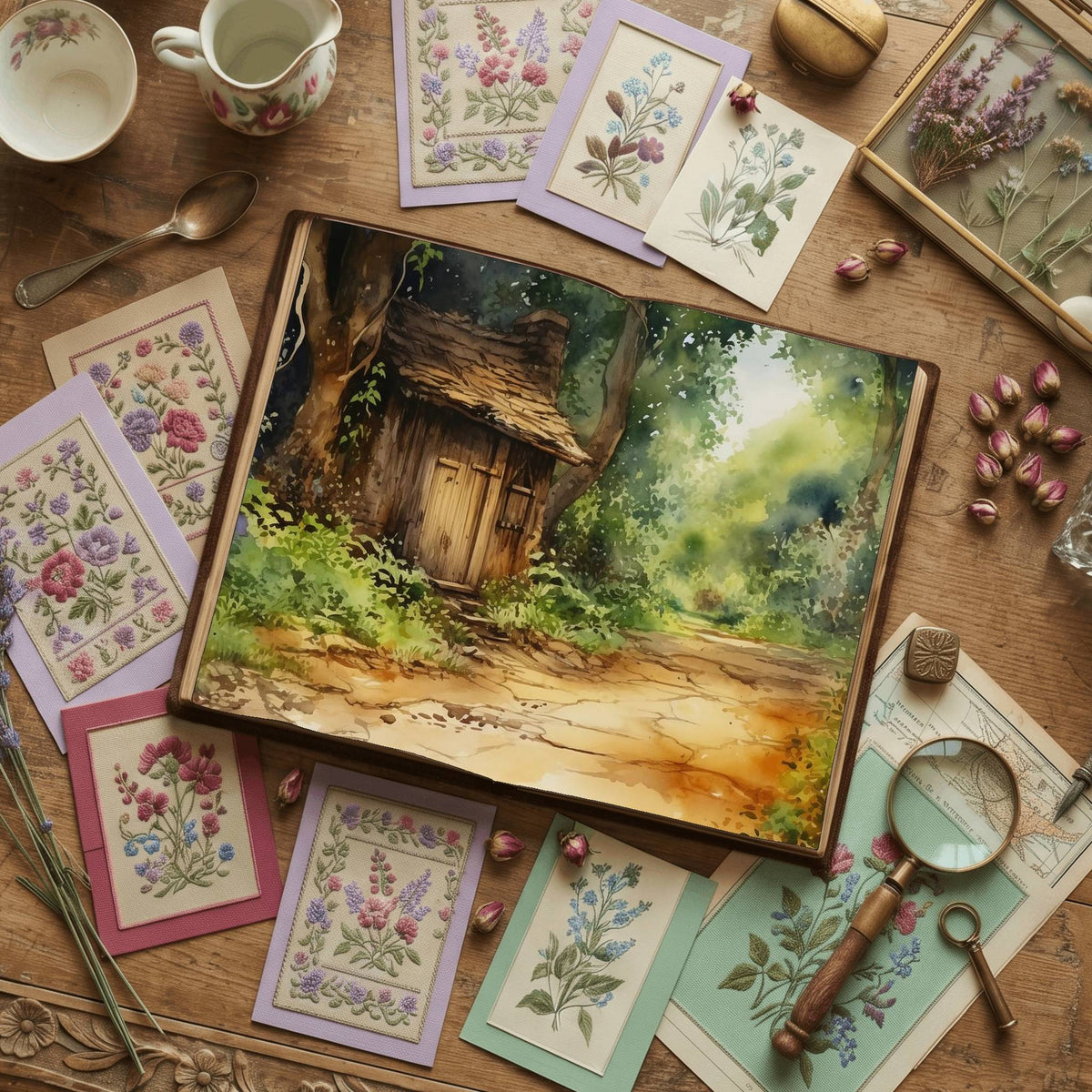 Forest Cabin Digital Papers