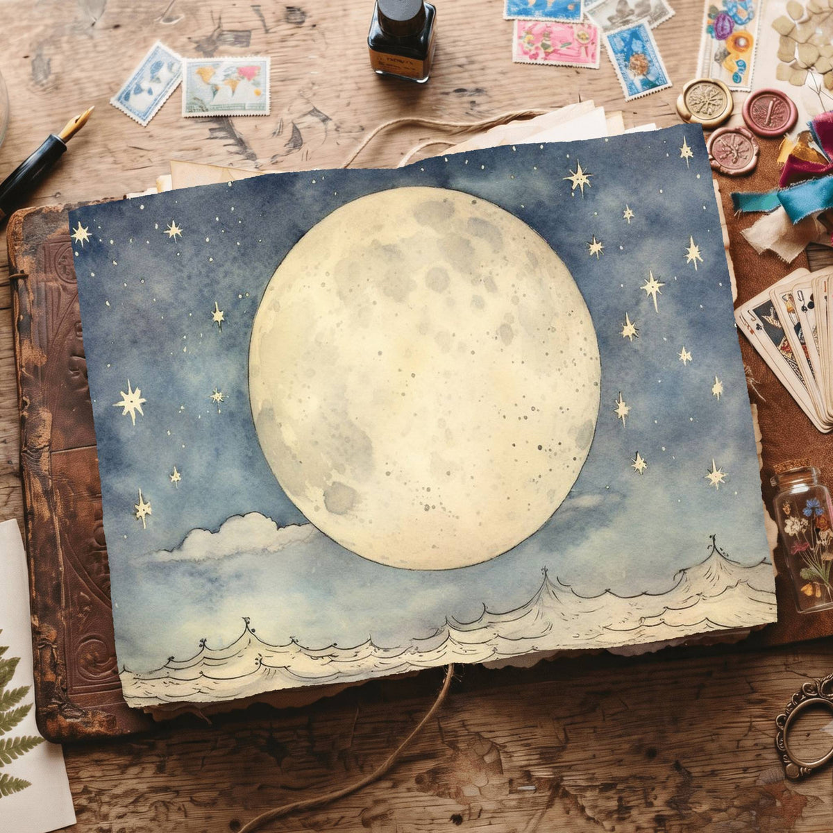 Full Moon Set Digital Papers