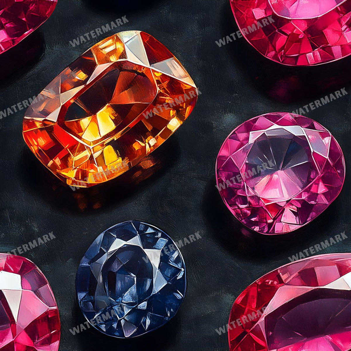 Gems Seamless Pattern
