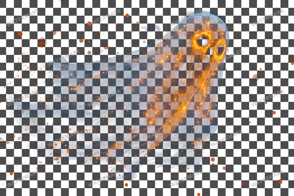 Ghostly Apparitions PNG overlay on a transparent checkered background, preview 10