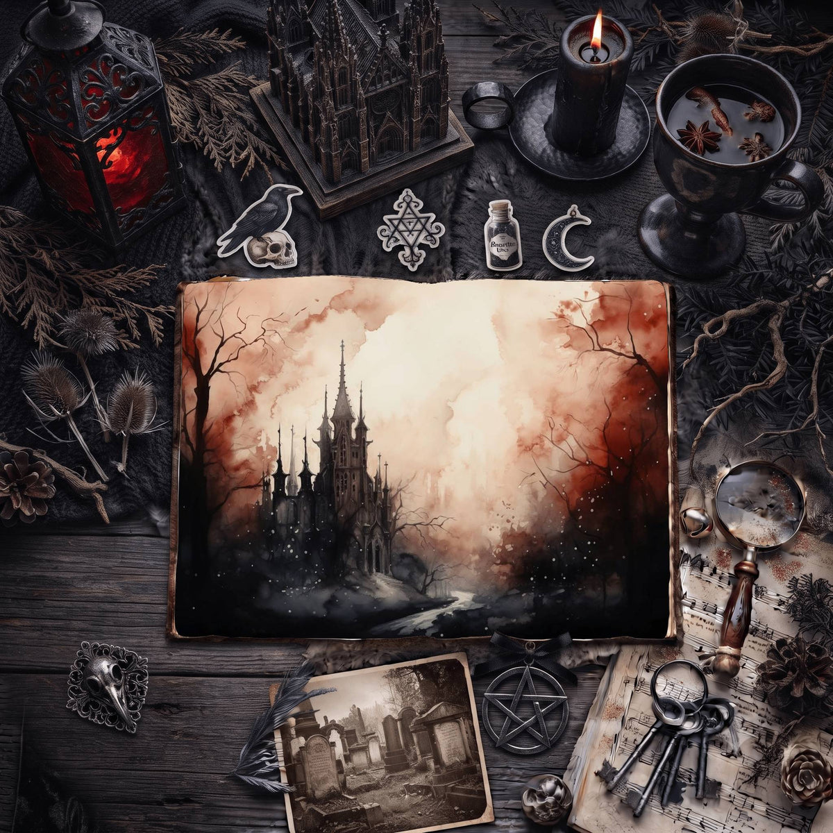 Gothic Christmas Digital Papers