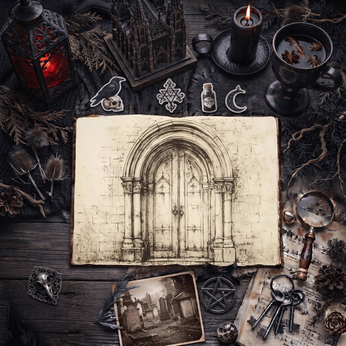 Gothic Doors Digital Papers