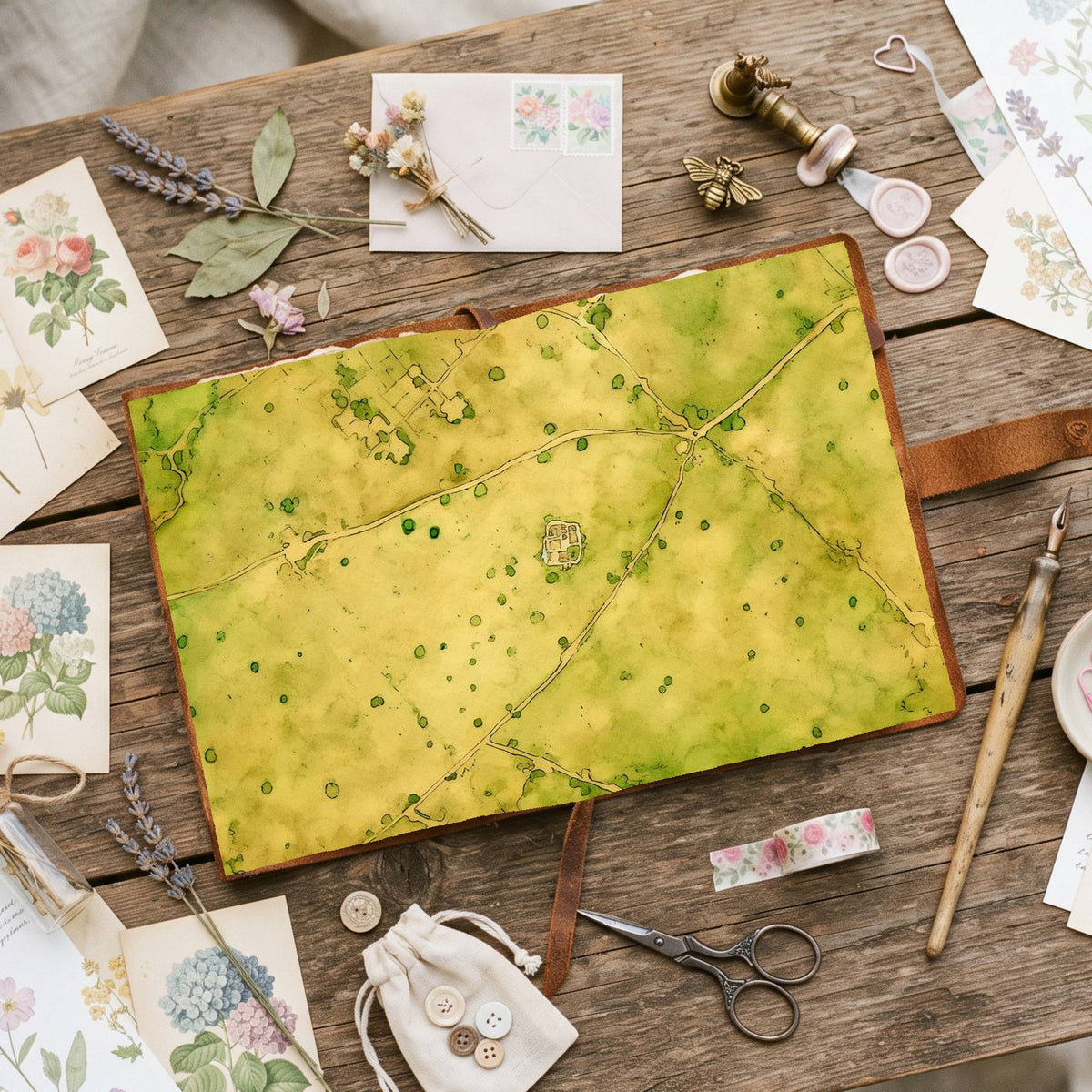 Green Summer Digital Papers