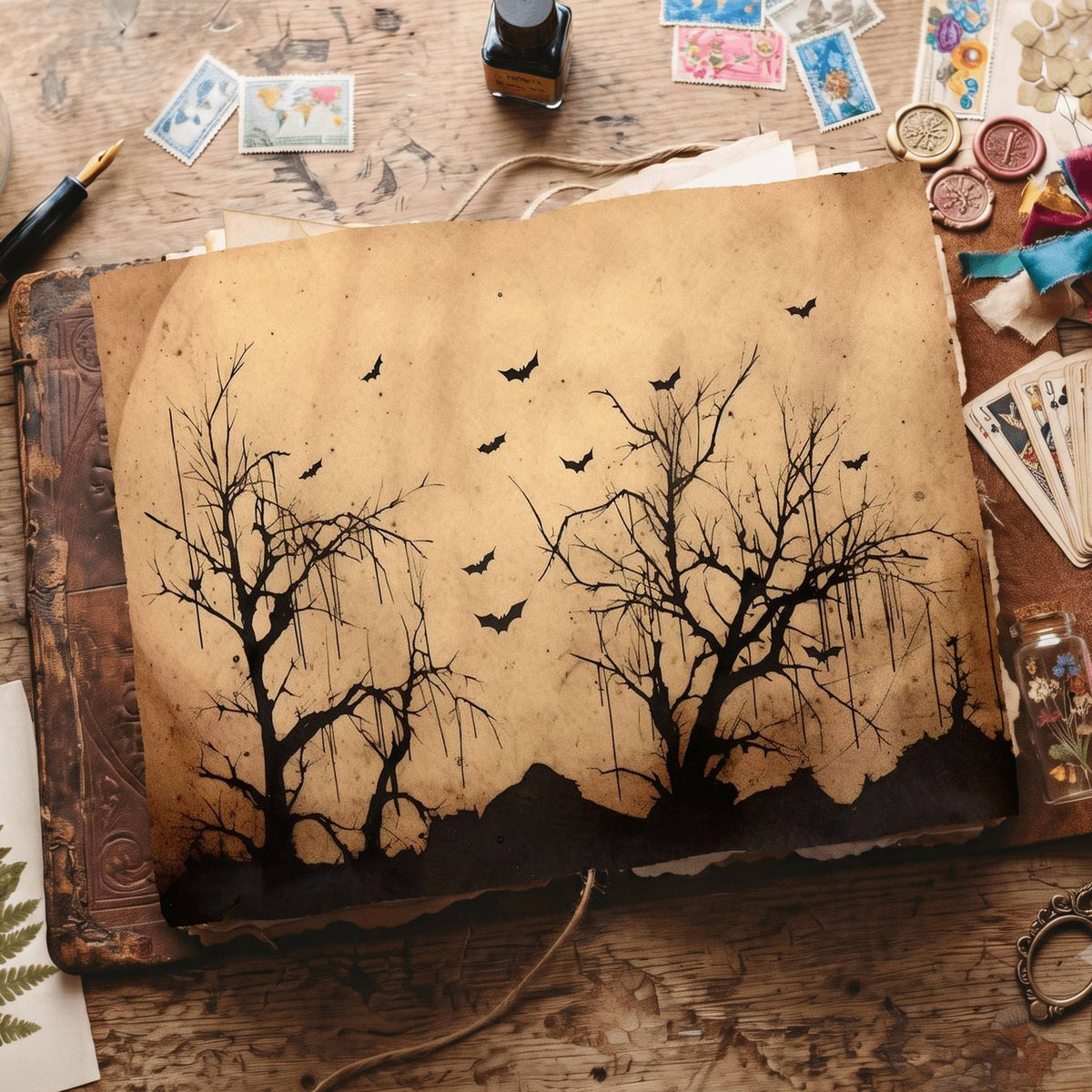 Halloween Bats Digital Papers