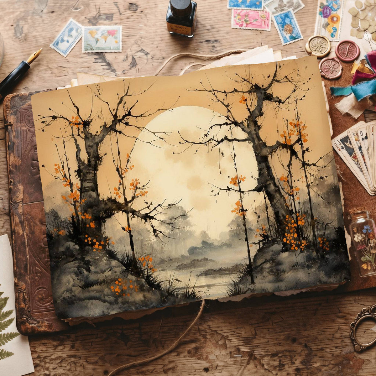 Halloween Moon Digital Papers