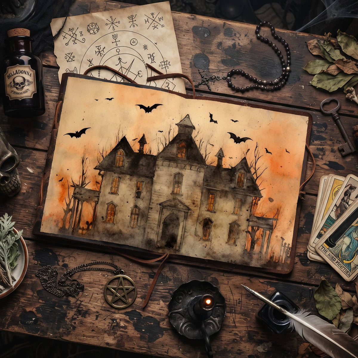 Halloween Spooky House Digital Papers