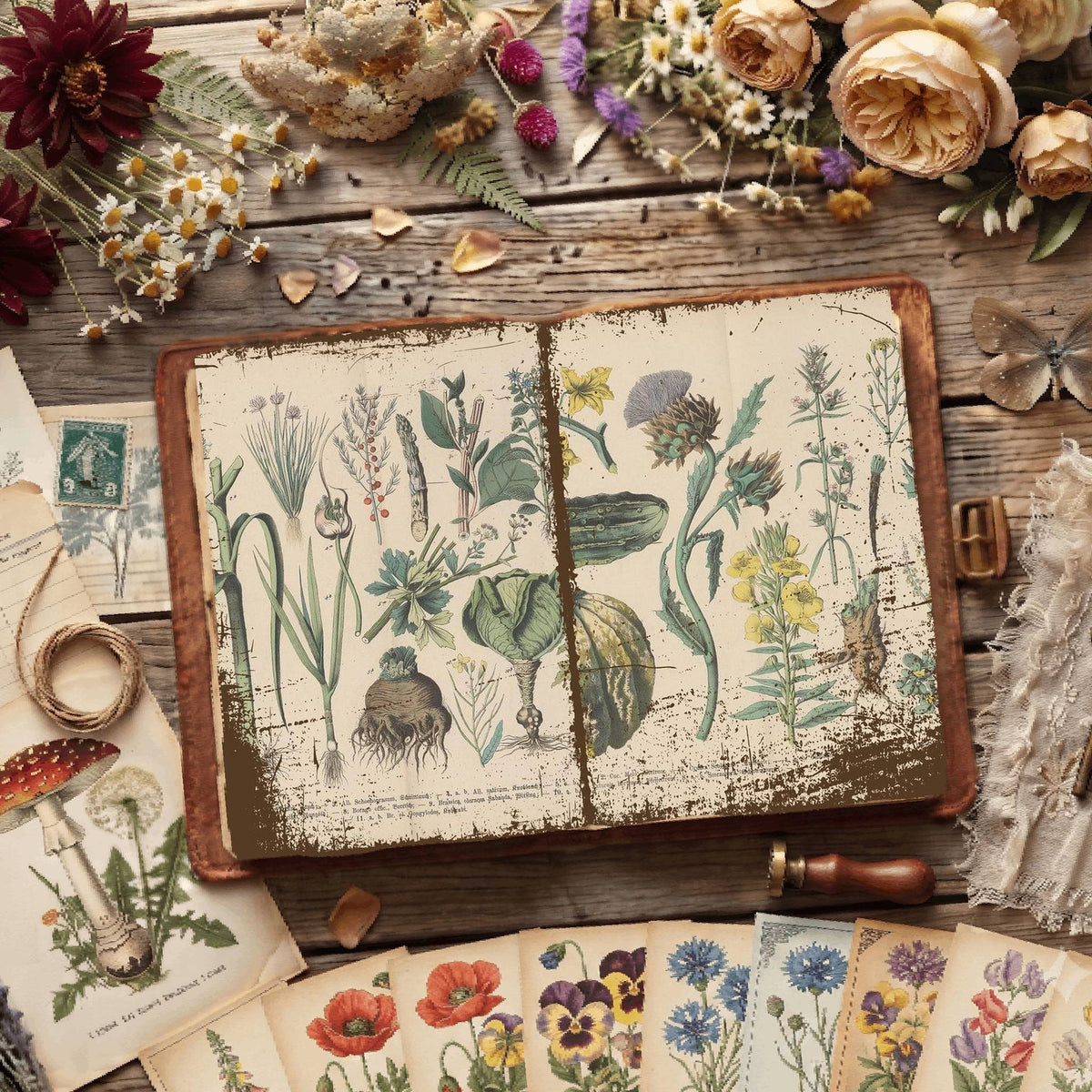 Herbal printable junk journal paper, page preview 10