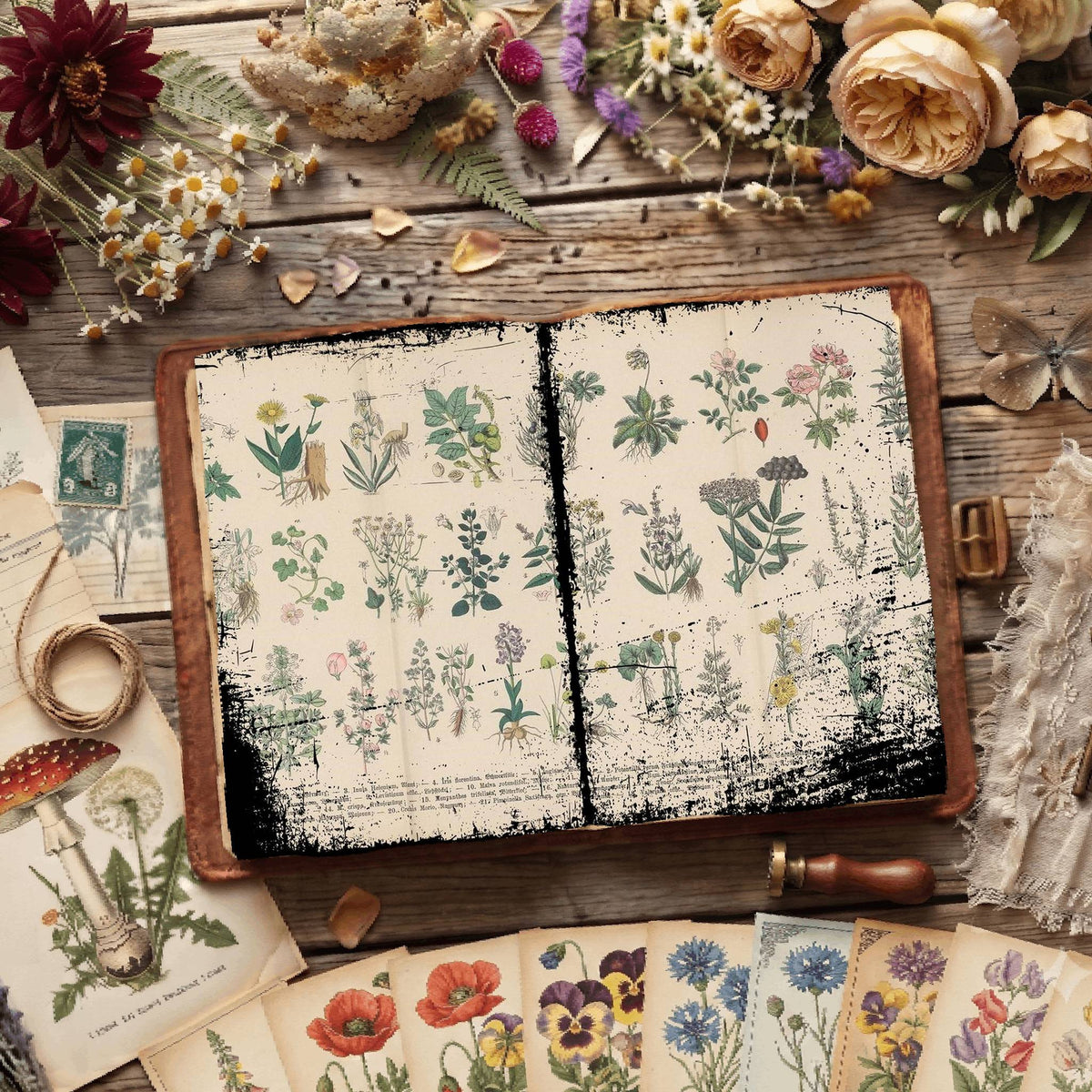 Herbal printable junk journal paper, page preview 10