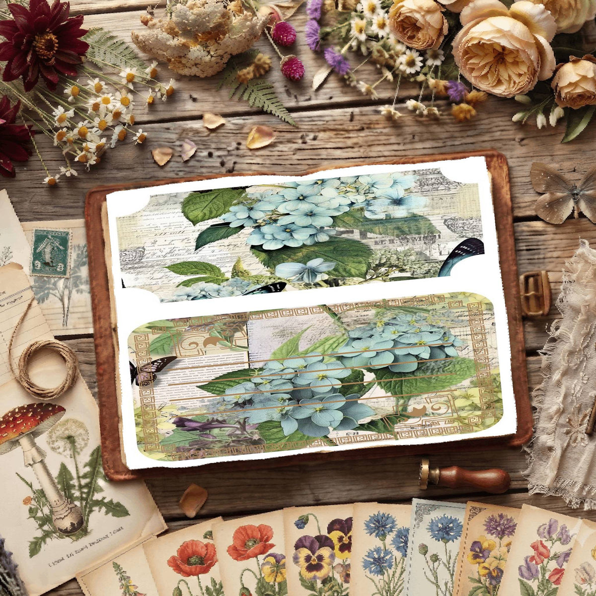 Hydrangea Flower Digital Papers