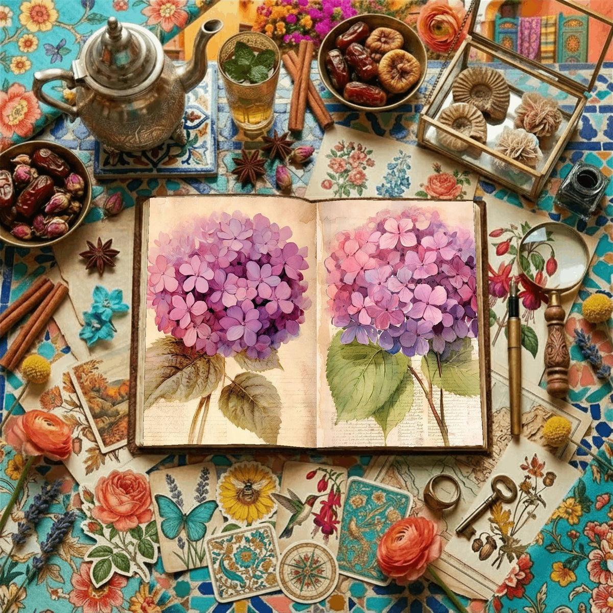 Hydrangea Flowers Digital Papers