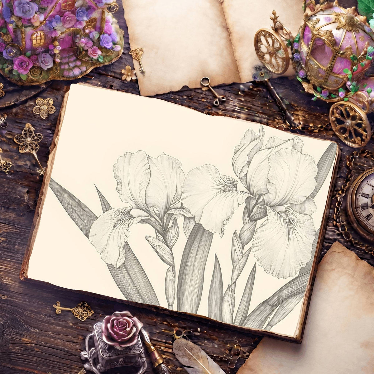 Irises Digital Papers