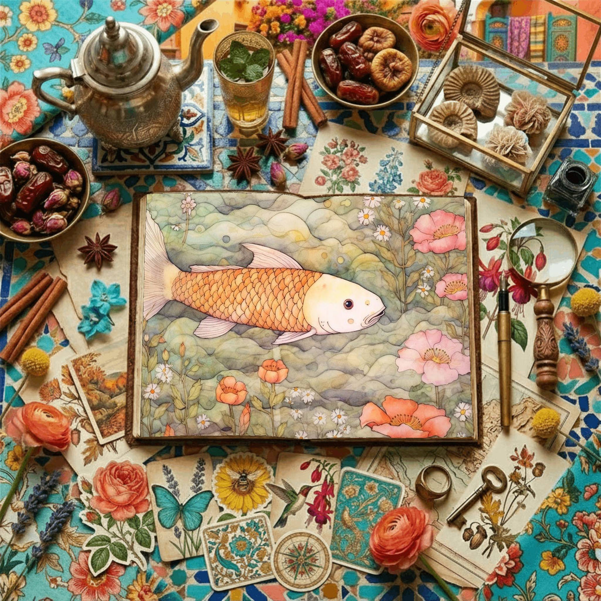 Koi Fish Digital Papers