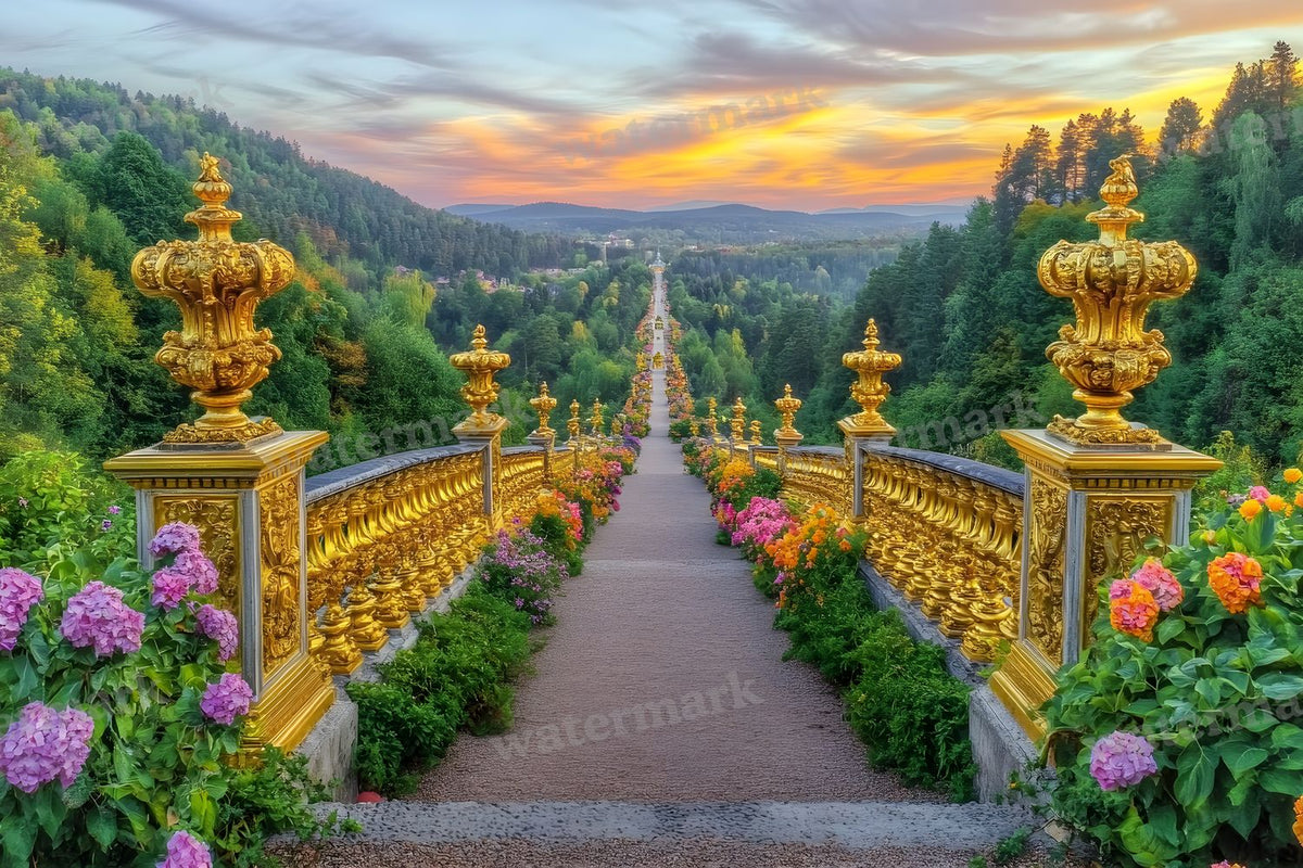 Lavish Baroque Garden digital photo backdrop for photo editing, preview 9