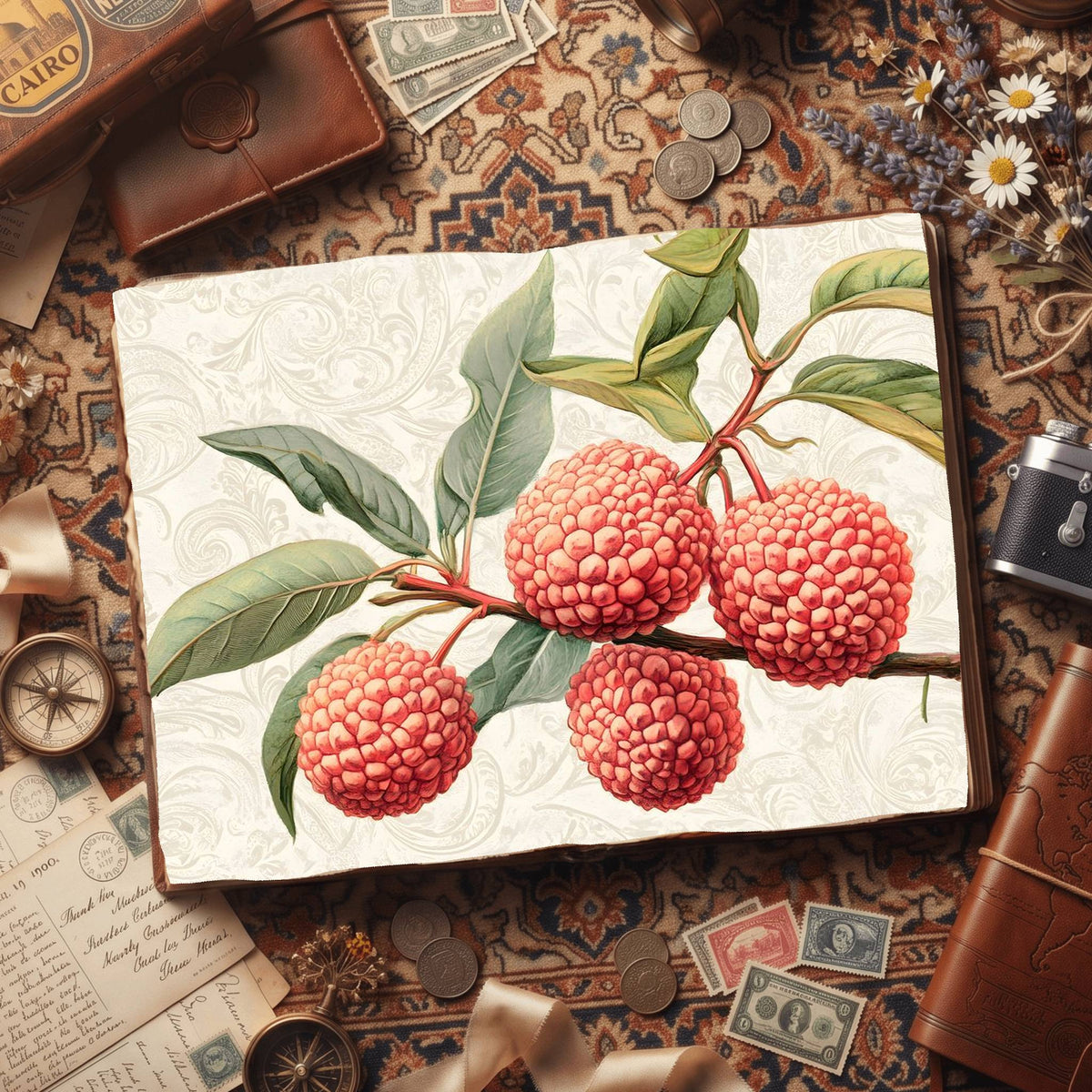 Lychees Digital Papers