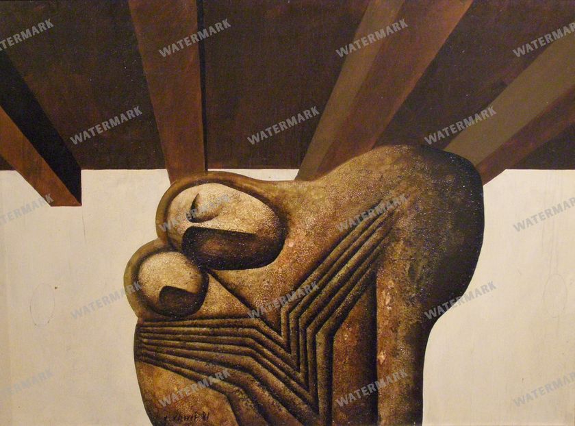 Martin Benka Beside Woodcutters 1940S Vintage Paintings