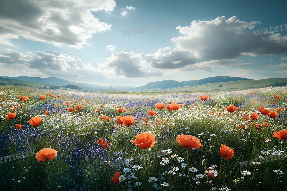 Meadow Bliss digital photo backdrop for photo editing, preview 9