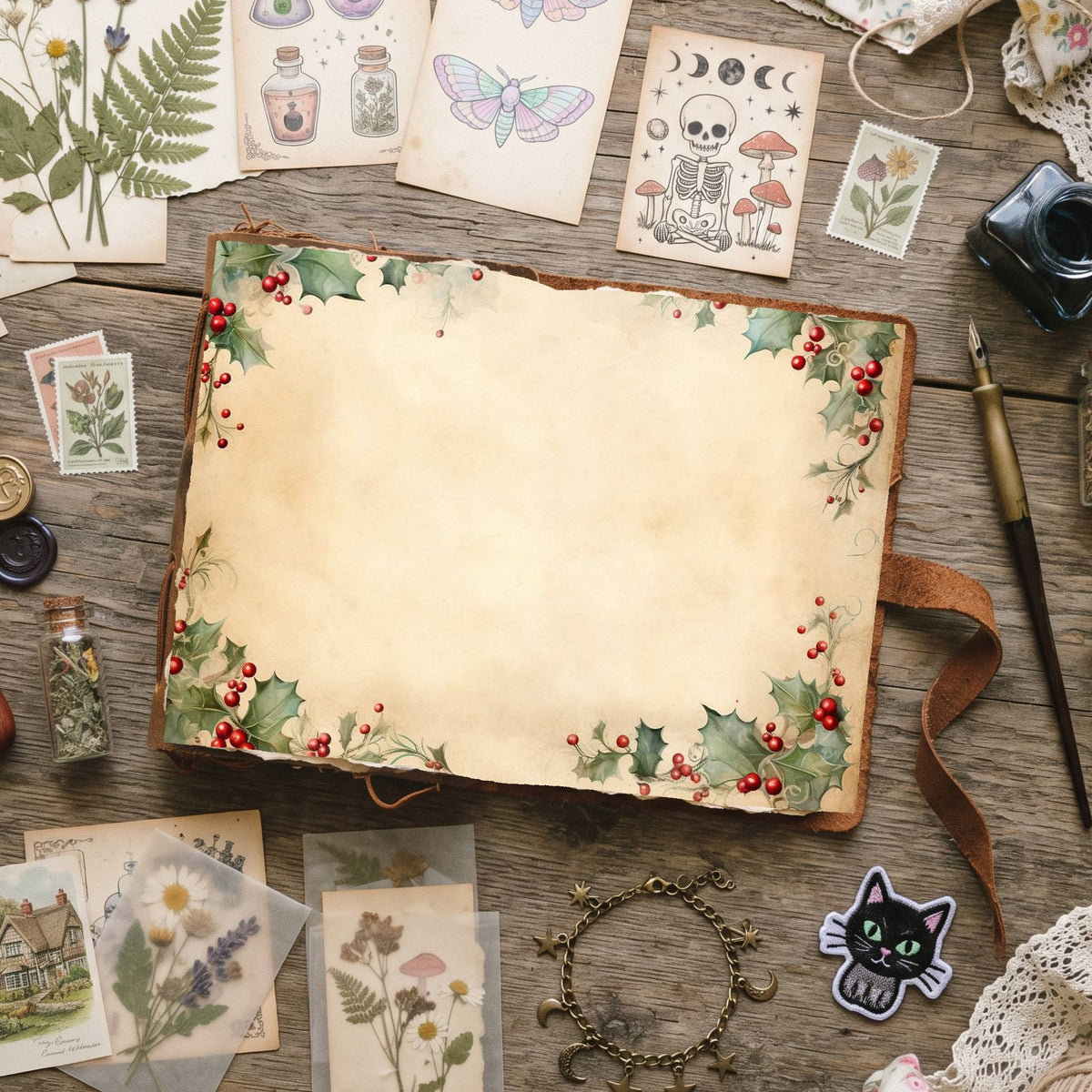 Misletoe Frame Digital Papers