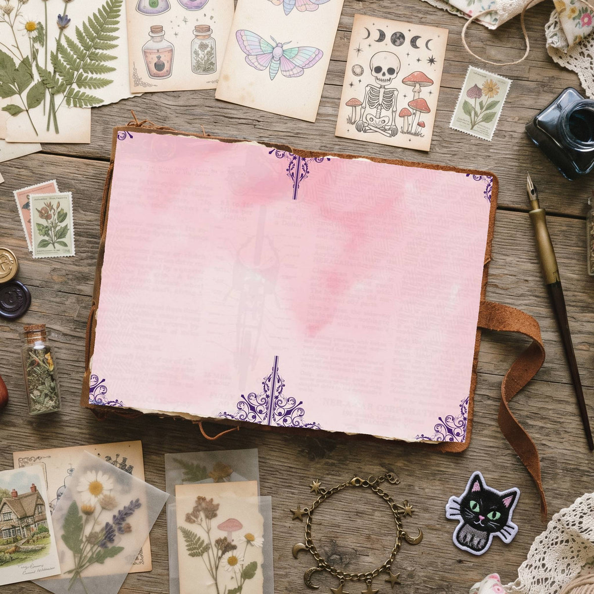 Mixed Color Distressed Blank And Lined Digital Papers