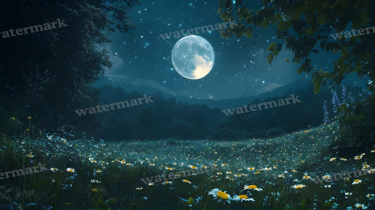 Moonlit Meadow Backdrop Images