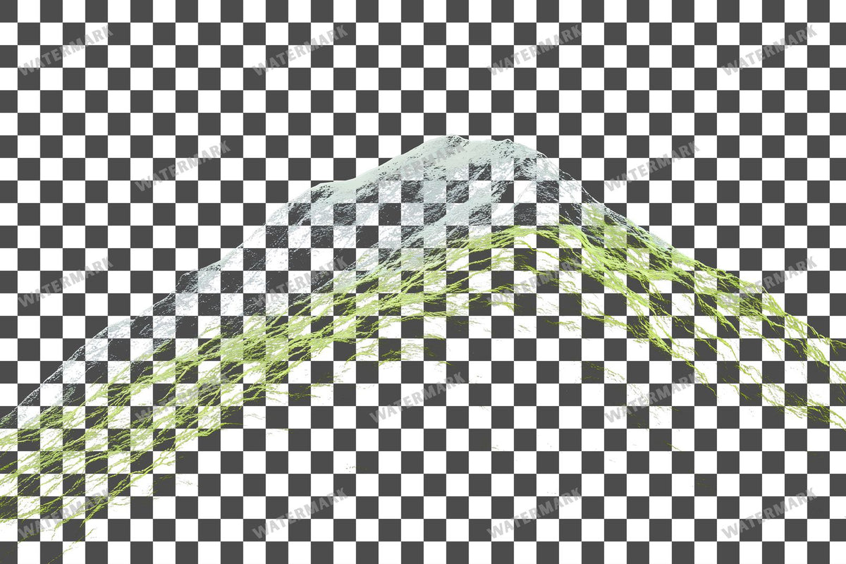 Mossy Hill Snowy Peak PNG overlay on a transparent checkered background, preview 10