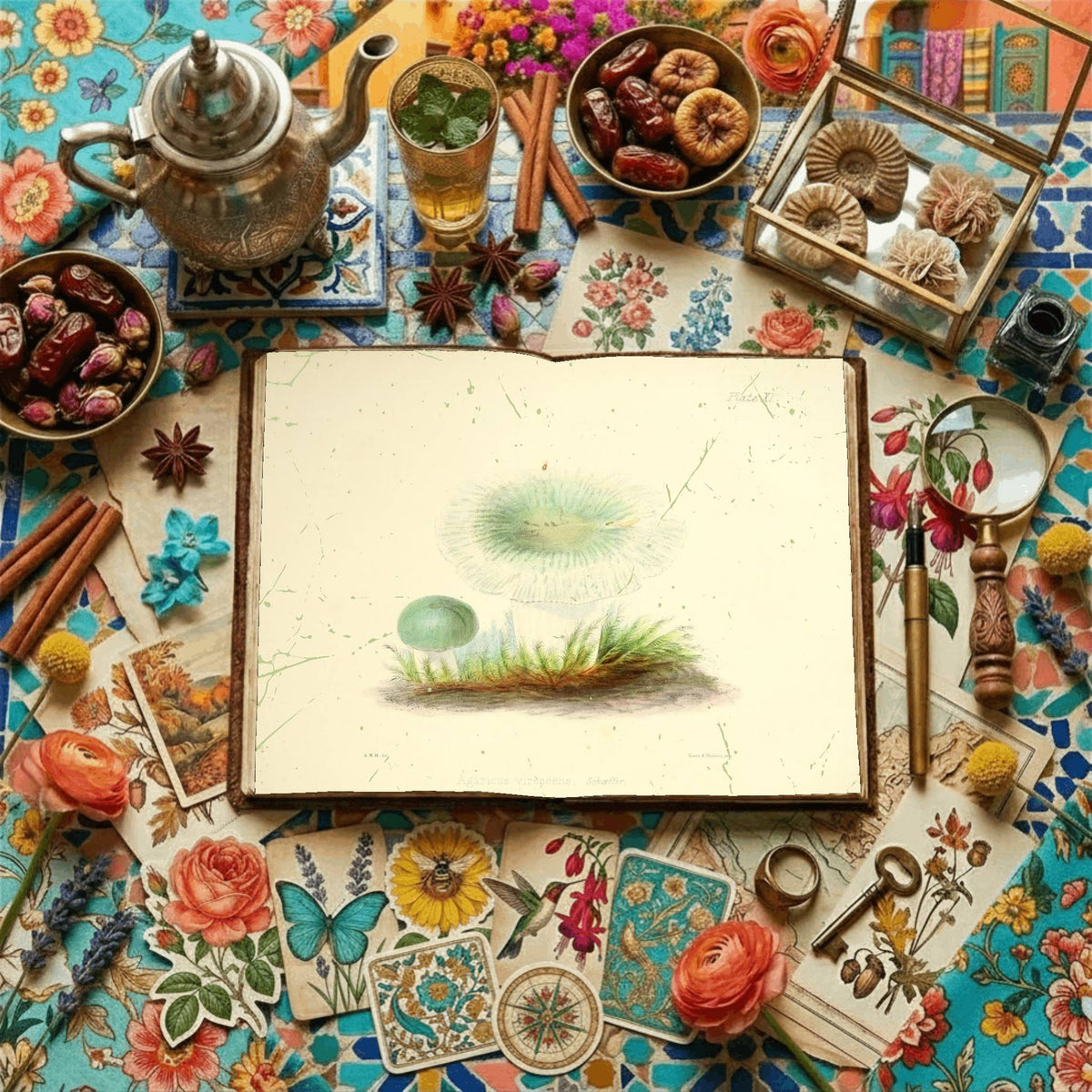 Mushroom Botanical Garden Digital Papers
