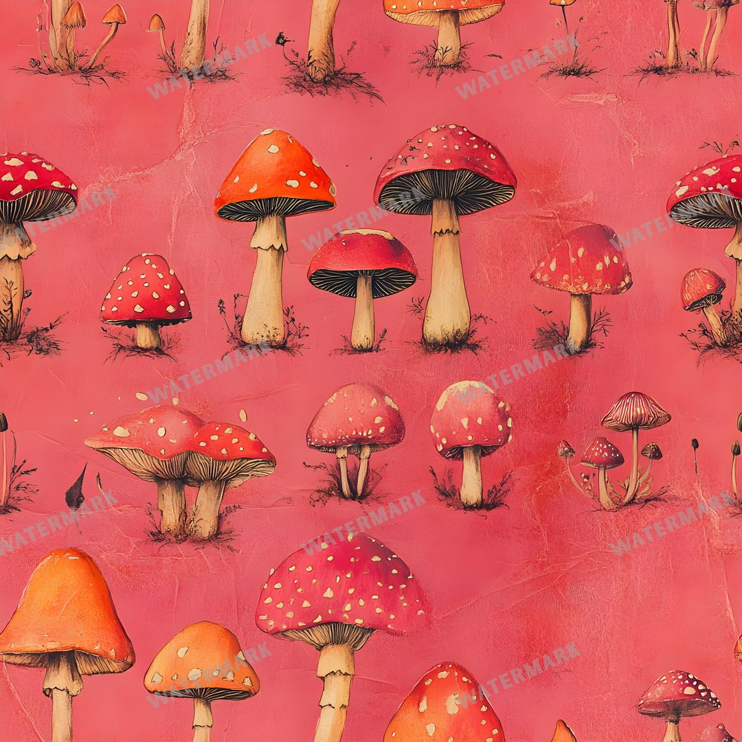 Mushrooms Seamless Pattern