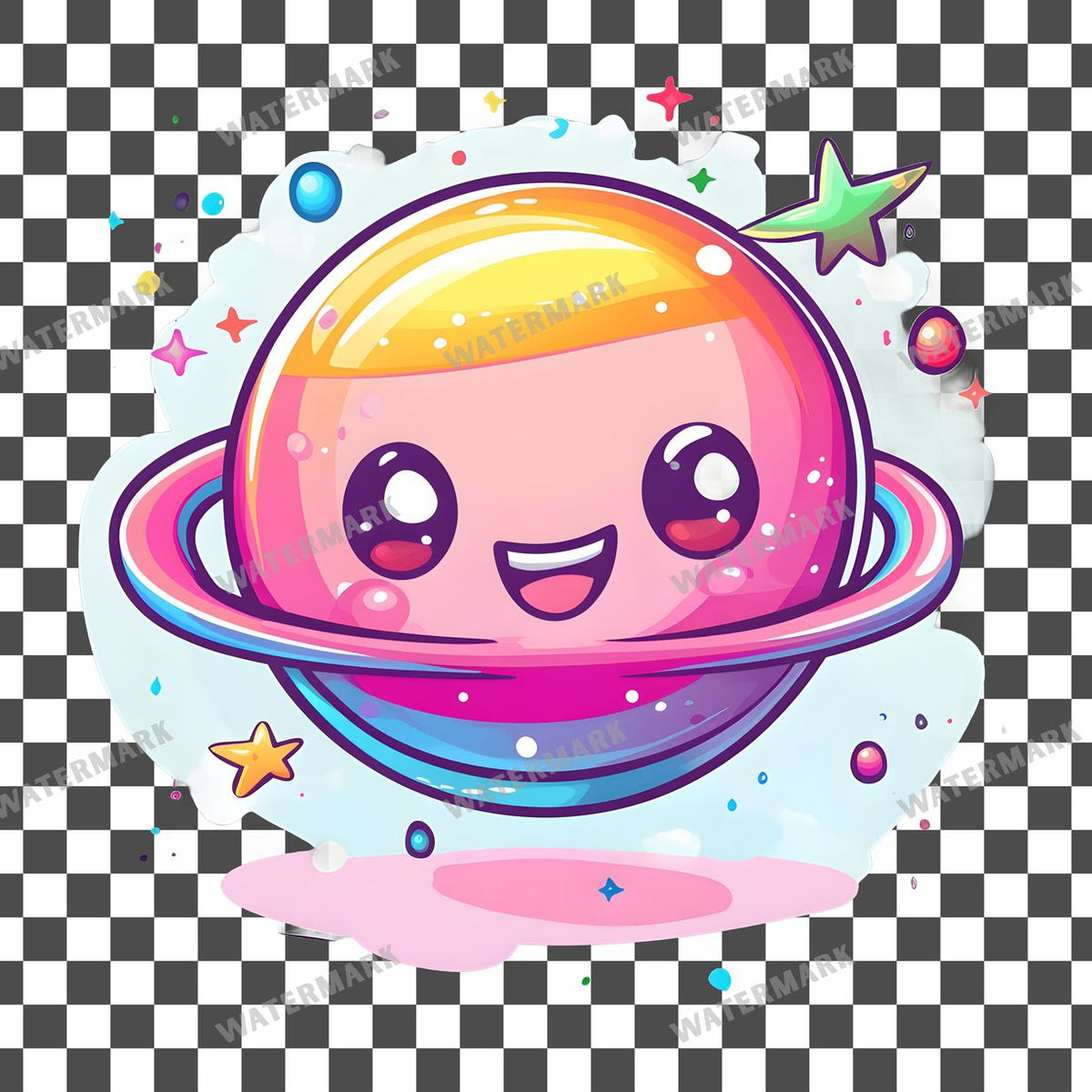 Planet Kawaii Style Clipart Pngs