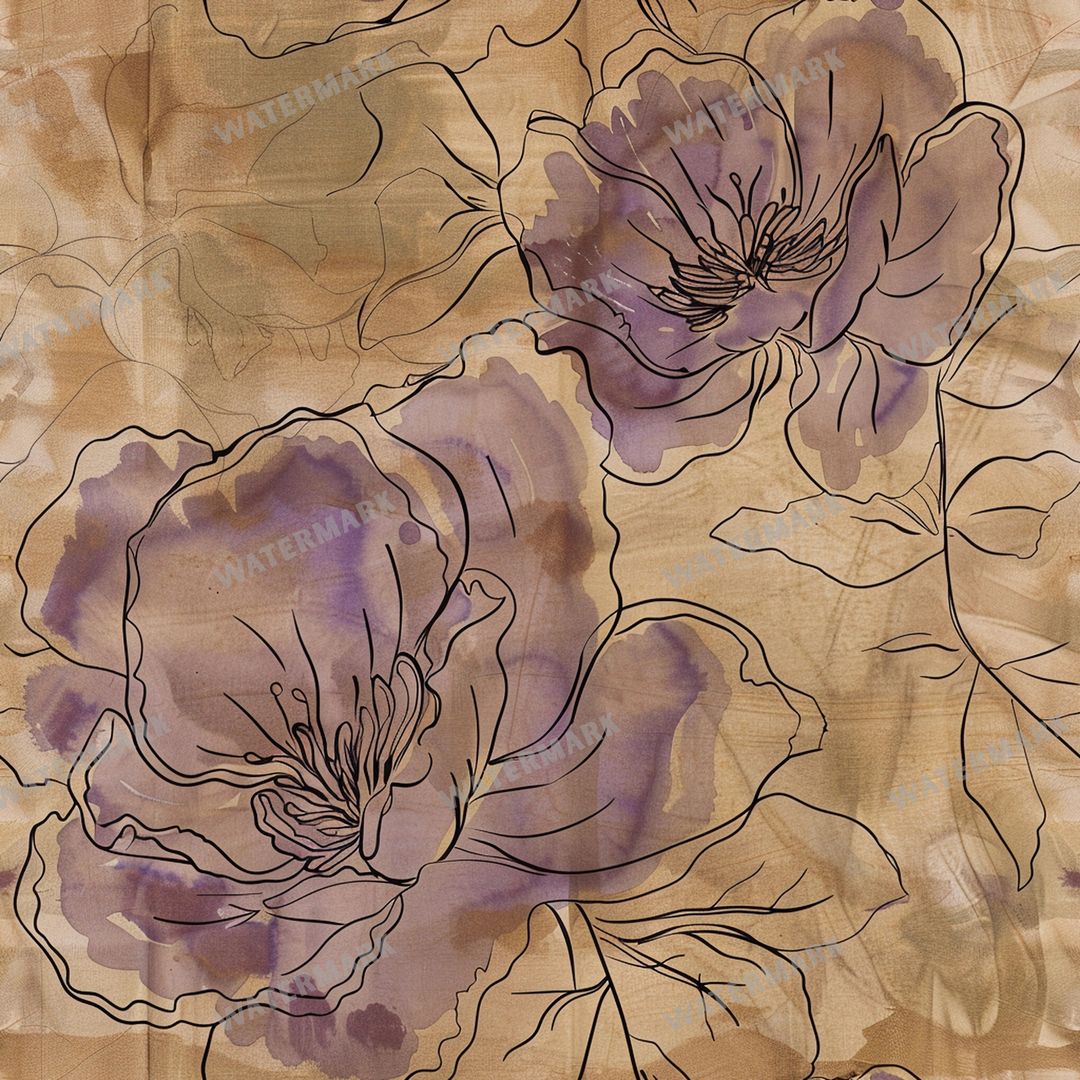 Purple Flowers Seamless Pattern