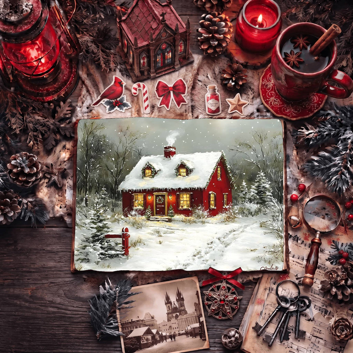 Red Christmas Digital Papers