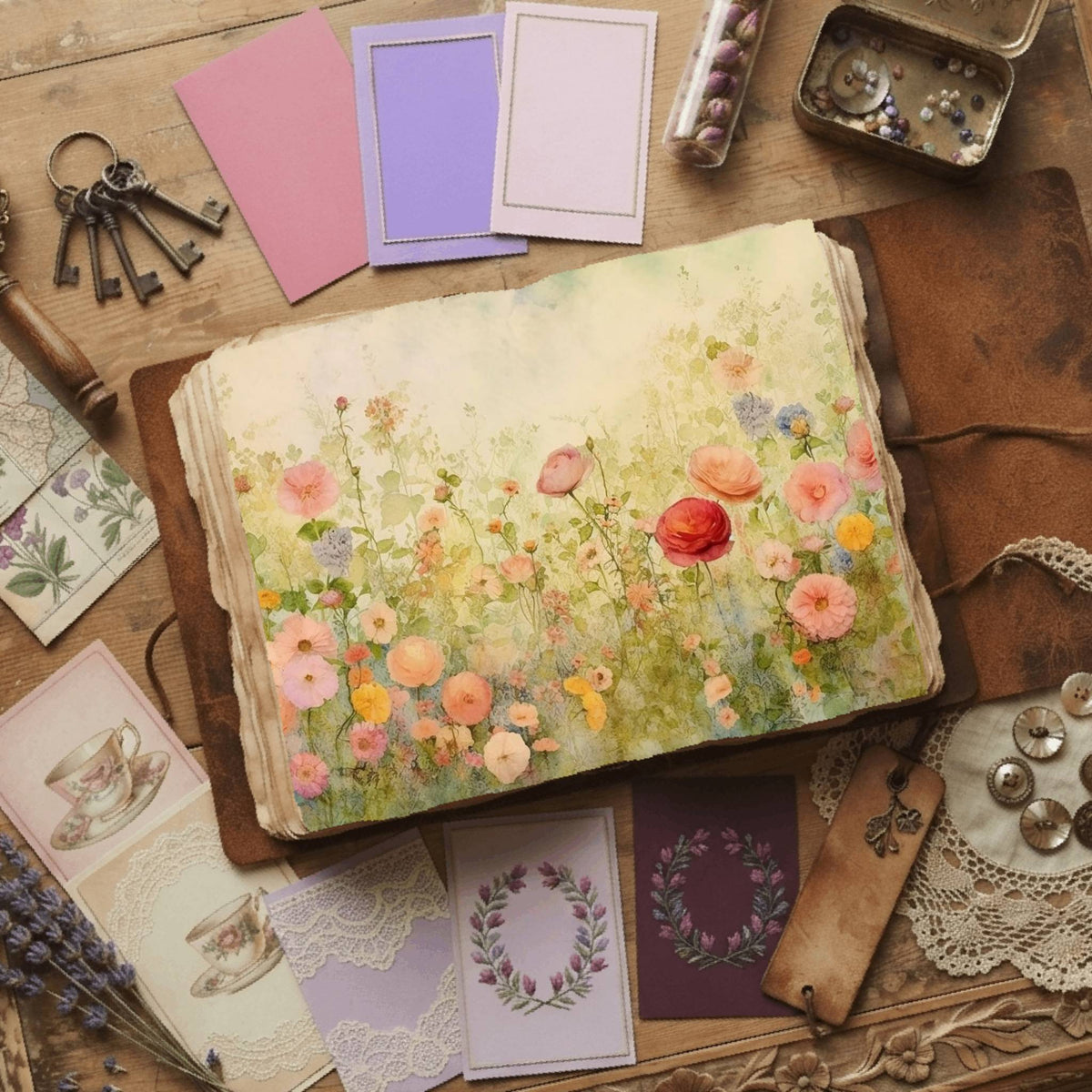 Rose Garden printable junk journal paper, page preview 10