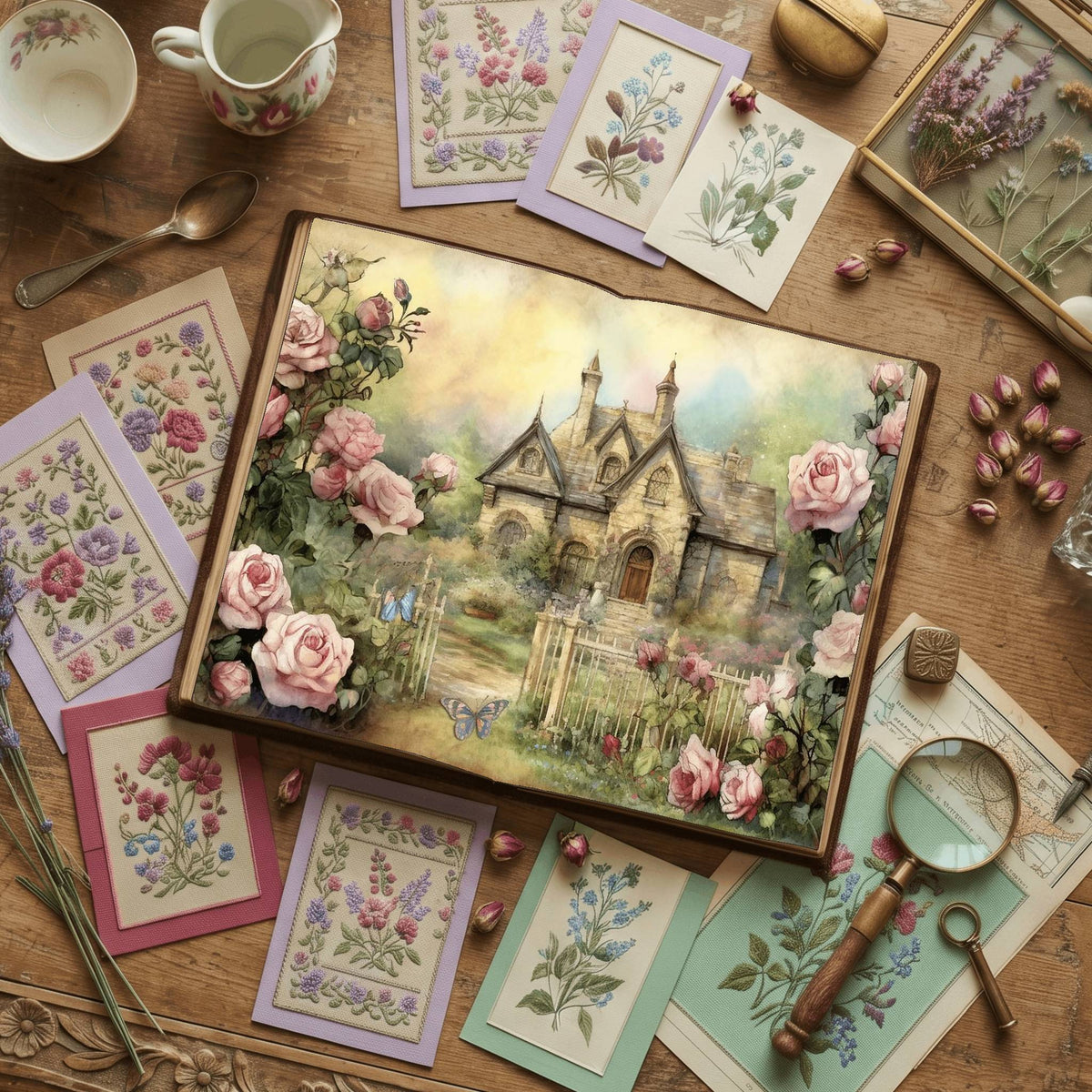 Rose Garden printable junk journal paper, page preview 10